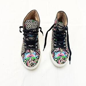 Le Mondeur The Gold Bird High Top Laced Paterned Sneaker Portugal Size 39